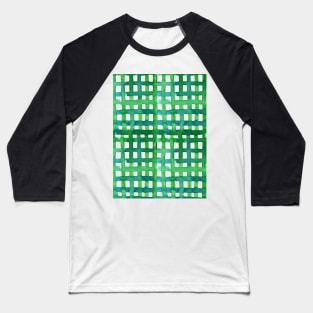 Watercolor grid - green Baseball T-Shirt